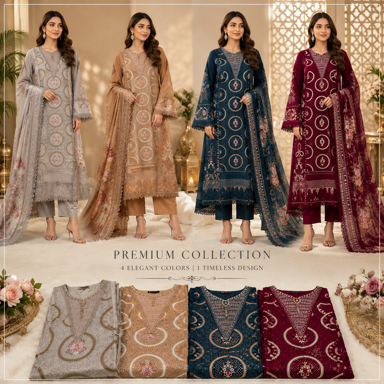 🌸 Pakistani Inspired Premium 3 Piece Collection